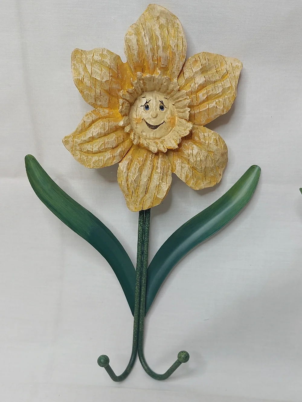 Floral Metal Wall Hook - Yellow and Pink Flower Hooks